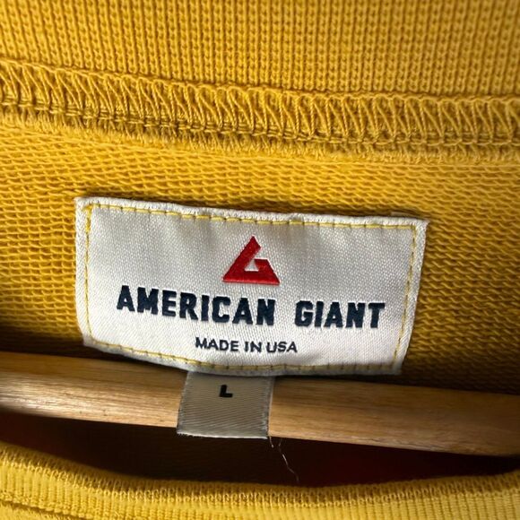 American Giant Yellow Gold Crewneck Sweatshirt Size Large Made in USA   M - Picture 5 of 7
